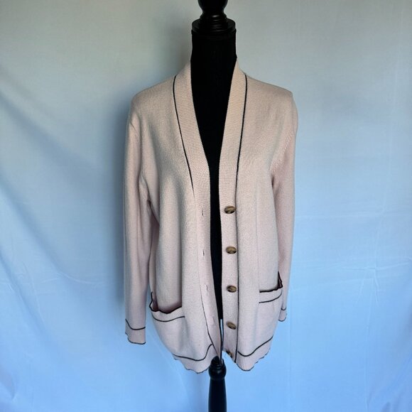 Ann Taylor Sweaters - Ann Taylor Boyfriend Cardigan Button Button Front Knit pockets Large soft pink